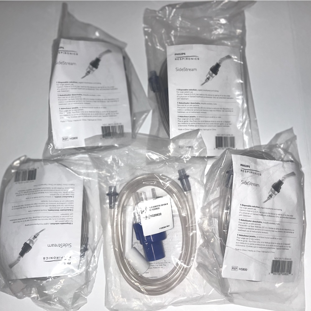 New (Lot of 5) Sealed Phillips Respironics Sidestream HS800 Dark Blue Cups